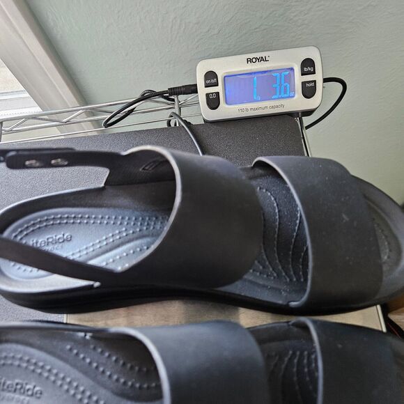 Crocs Brooklyn Low Wedge Sandals Literide Strappy Low Black Waterproof Womens 7 - Picture 12 of 12